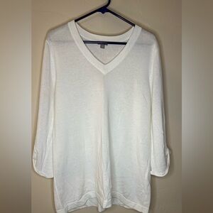 JJill White Tunic top for Women- Size XL